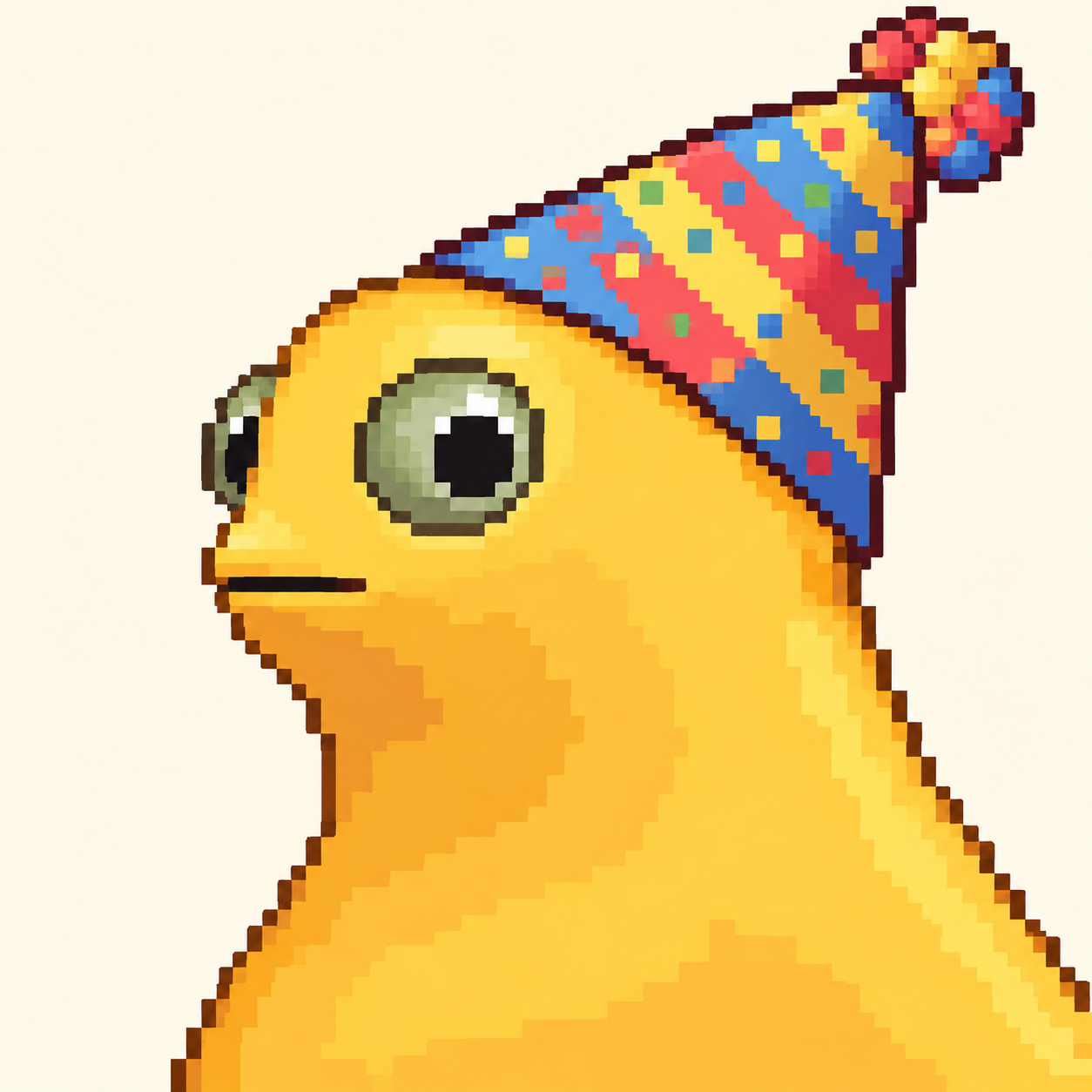 召唤出的正统黄色奶蛙,戴着彩色生日帽